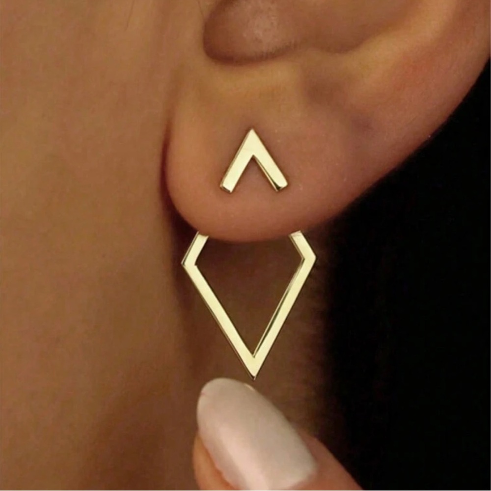Gold Triangle Stud Earrings
